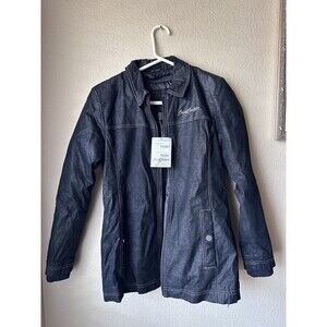 Barrett Jackson Signature Leather Zip Up Jacket Black Women’s Size Medium NWT